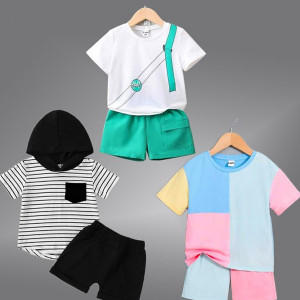 Kids Pack Of 3 Printed T-shirt with Shorts