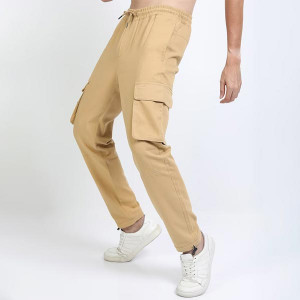 Men Beige Cargos Trousers