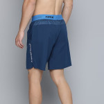 Men Estate Blue Solid Regular Fit Rapid-Dry Antimicrobial Running Shorts